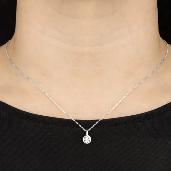 White Sense Anhänger 585 Palladium Weissgold mit Labgrown Diamant 6,50 mm 4.52.4.2095