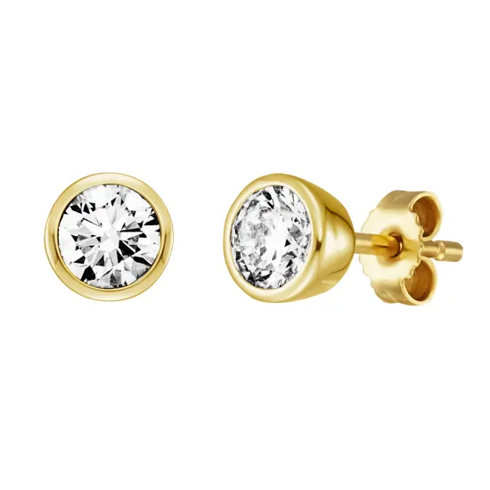 White Sense Ohrstecker 585 Gelbgold mit Labgrown Diamanten 5,10 mm 4.51.3.2095