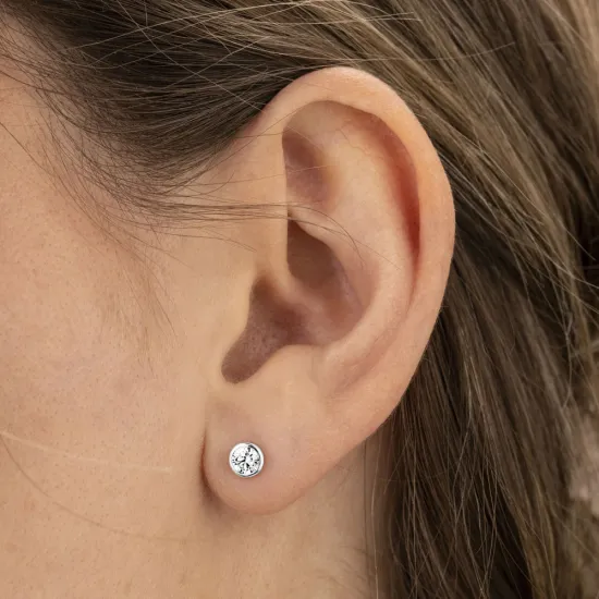 White Sense Ohrstecker 585 Palladium Weissgold mit Labgrown Diamanten 4 mm 4.52.3.2094