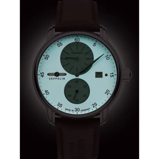 Zeppelin Automatikuhr Captain's Line mit braunem Lederband 8622-5