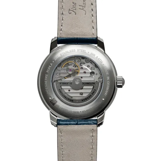 Zeppelin Automatikuhr Zifferblatt blau Lederband dunkelblau 8568-3