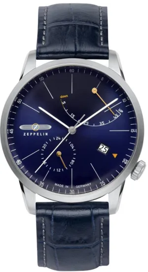 Zeppelin Flatline Herrenuhr Automatikuhr nachtblau 7366-3
