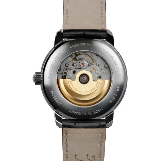 Zeppelin Herrenuhr Automatikuhr Atlantic schwarz mit Lederband 8452-2