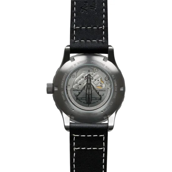 Zeppelin Herrenuhr Automatikuhr Eurofighter Typhoon mit braunem Lederband 7268-5