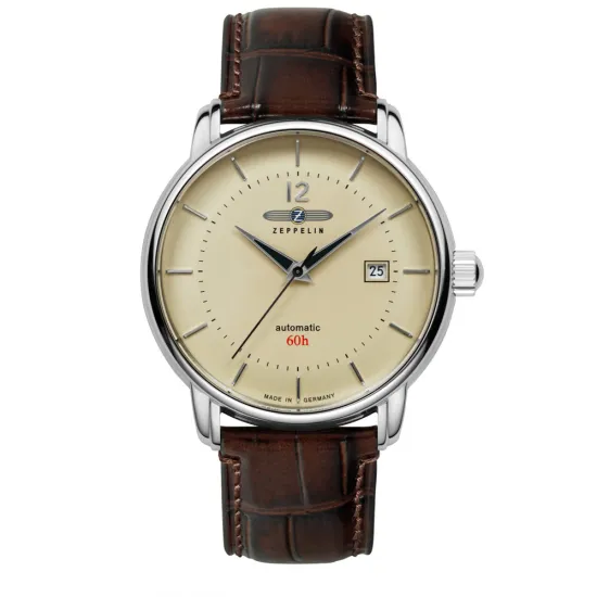 Zeppelin Herrenuhr Automatikuhr mit braunem Lederarmband 8160-5