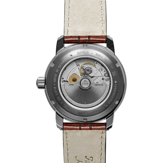 Zeppelin Herrenuhr Friedrichshafen Automatik mit braunem Lederband 8590-1