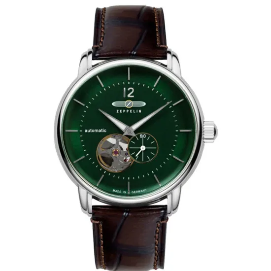 Zeppelin Herrenuhr LZ 120 Bodensee Automatik mit braunem Lederband 8166-4