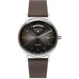 Bauhaus Automatikuhr anthrazit braun silberfarben mit Wochentagsanzeige 2162-2