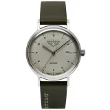 Bauhaus Automatikuhr Herrenuhr ETA2824 SW200 beige olivegrün mit Lederband 2152-1