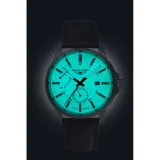 Bauhaus Aviation Automatikuhr mit Titangehäuse und braunen Lederband 2860-5