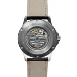 Bauhaus Aviation Automatikuhr mit Titanium Gehäuse und braunem Lederband 2864-5