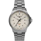 Bauhaus Avitation Herrenuhr Automatik beige Titan silberfarben mit Gliederband 2864M-5