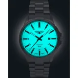 Bauhaus Avitation Herrenuhr Automatik beige Titan silberfarben mit Gliederband 2864M-5