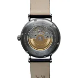 Bauhaus Herrenuhr Automatikuhr ETA 2824 SW200 blau silberfarben mit Lederband 2152-3