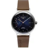 Bauhaus Herrenuhr Automatikuhr mit braunem Lederband 2160-3