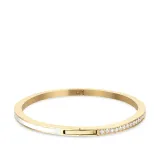 BERING Armreif Arctic Symphony Edelstahl goldfarben mit Zirkonias und Emaille weiss 658-2127-170