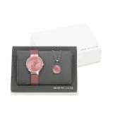 BERING Charity Set Uhr Milanaiseband rosa Kette mit Anhänger rosa 19031-989-GWP