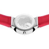 BERING Classic Damenuhr Edelstahl Zifferblatt rot Silikonband rot 10129-503