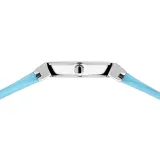 BERING Classic Damenuhr Edelstahl Zifferlbatt blau Silikonband hellblau 10129-708