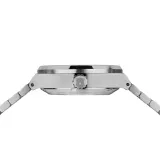 BERING Damenuhr Automatic Edelstahl silberfarben gebürstet blau 19435-Charity