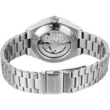 BERING Damenuhr Automatic Edelstahl silberfarben gebürstet blau 19435-Charity