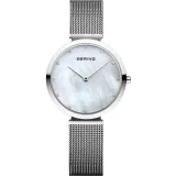 BERING Damenuhr Classic silberfarben glänzend mit Milanaiseband 18132-004