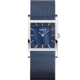 Bering Damenuhr eckig blau mit Milanaiseband 10426-307-S