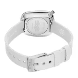 BERING Damenuhr Ocean Pepple weiss silberfarben mit recyceltem weissem Textilband 18034-007