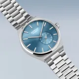 BERING Herrenuhr Automatic Edelstahl silberfarben gebürstet blau 19441-Charity