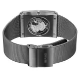 BERING Herrenuhr Classic grau eckig mit Milanaiseband 16033-377
