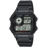 Casio Digitaluhr schwarz mit LED Beleuchtung und Weltzeitfunktion AE-1200WH-1AVEF