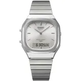 Casio Edgy Collection Vintage Armbanduhr analog digital silberfarben AQ-240E-7AEF
