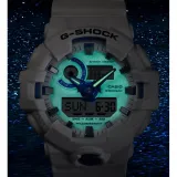Casio G-Shock Armbanduhr weiss blau analog digital mit Kunststoffband GA-700HDS-7AER