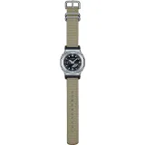 Casio G-SHOCK Utility Metal Collection silberfarben mit beige Textilband GM-2100C-5AER