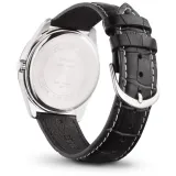 Casio Herrenuhr silberfarben weiß mit schwarzem Lederband MTP-1302PL-7BVEF