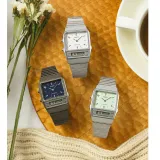 Casio Vintage Edgy Collection analog digital silberfarben mintgrün AQ-800E-3AEF