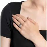 CIAO! BY LEONARDO Ring Atura Edelstahl mit weißen und shwarzen Zirkonias Größe 63 024321