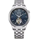 Citizen Automatik Herrenuhr Elegance open Heart Edelstahl blau NH9131-73L