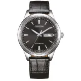 Citizen Automatik Herrenuhr silberfarben mit schwarzem Zifferblatt NY4058-01E