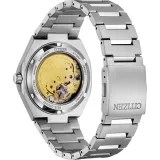 Citizen Automatik Herrenuhr Titan silberfarben mit blauen Zifferblatt NJ0180-80L