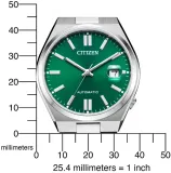 Citizen Automatik Herrenuhr Tsuyosa Collection silberfarben grün NJ0150 -81X