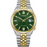 Citizen Automatikuhr Tsuyosa bicolor mit grünem Zifferblatt NK0024-54X