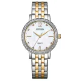 Citizen Damenuhr Edelstahl bicolor mit Zirkonias EL3106-59D