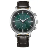 Citizen Eco Drive Herrenuhr Solar Chrono Edelstahl mit schwarzem Lederband CA7069-24X