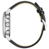 Citizen Eco Drive Herrenuhr Solar Chrono Edelstahl mit schwarzem Lederband CA7069-24X