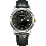 Citizen Eco Drive Herrenuhr Solar mit schwarzem Lederband AW1784-16E