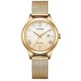 Citizen EcoDrive Solar Damenuhr goldfarben mit Milanaiseband EW2623-70P