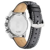 Citizen Solar Herrenuhr Racing Chronograph mit schwarzen Lederband CA4640-09A