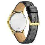 Citizen EcoDrive Solar Herrenuhr goldfarben Lederband schwarz BM6756-01A