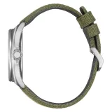 Citizen EcoDrive Solar Herrenuhr silberfarben mit grünem Textilband AW1571-09A